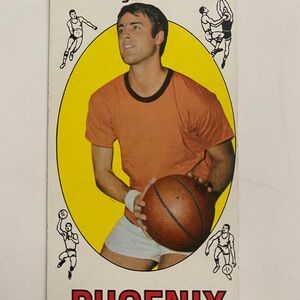 Topps Basketball Card with Orange and Brown Accents